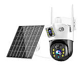 Бездротова вулична камера відеоспостереження 4G PTZ на 2 об'єктиви із сонячною панеллю нічним баченням, фото 9