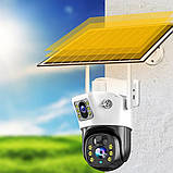 Бездротова вулична камера відеоспостереження 4G PTZ на 2 об'єктиви із сонячною панеллю нічним баченням, фото 10