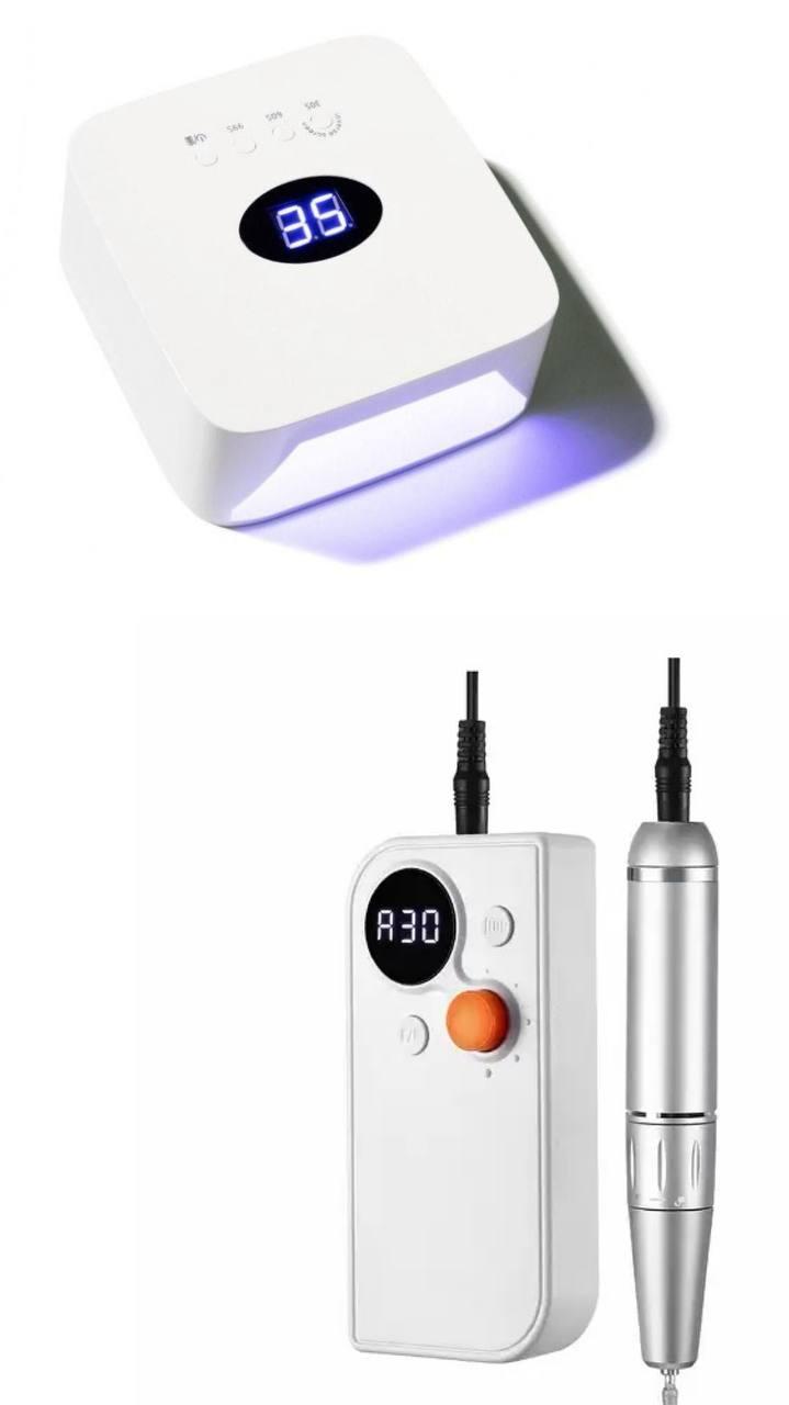 Набір для манікюру: Лампа S50 на 54Вт + фрезер UV-101 на 30тис об. на акумуляторі.