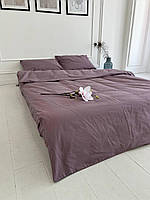 Комплект постільної білизни двоспальний Бязь Gold Luxe простирадло на гумці 160х200х20 наволочки 70х70 виноград