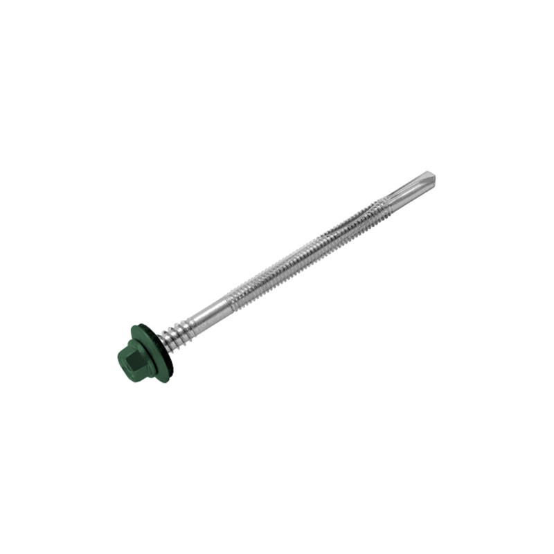 RAL6029 5,5/6,3х175 Саморіз для сендвіч-панелей зі свердлом max=15 TEX-HSL цинк [9T6RZ09T663A8R6029] DIN7504K Metalvis, фото 1