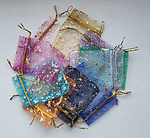 Подарункові мішечки з органзи 7 х9 см / мікс/ 10 ШТ /