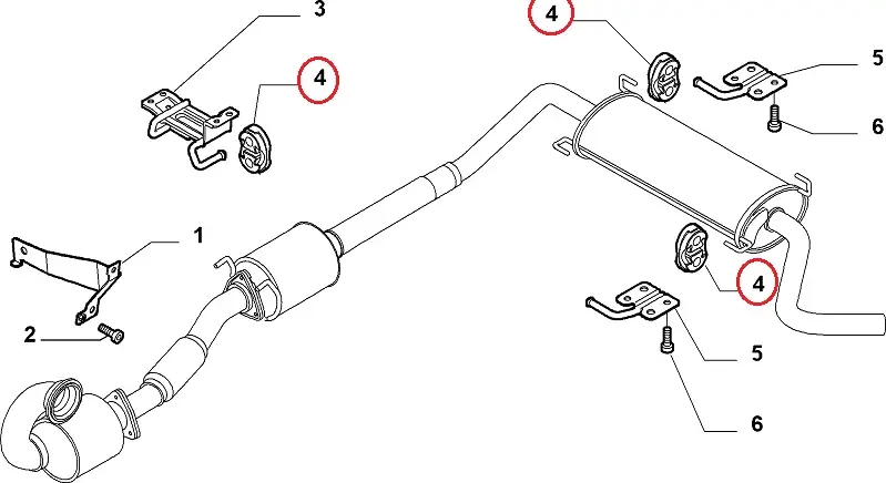 Резинка глушителя (вихлопної) на Fiat Ducato, Peugeot Boxer, Citroen Jumper 4 (2014-...), 51854824, 1755L8, фото 1