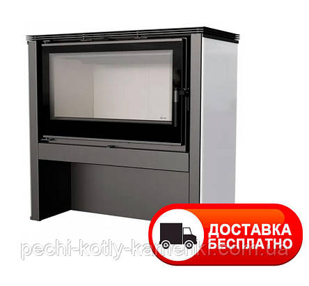 Сталева піч Kratki Koza Juno 12 панель біла (подача повітря з вулиці) + подвійне скло, фото 1