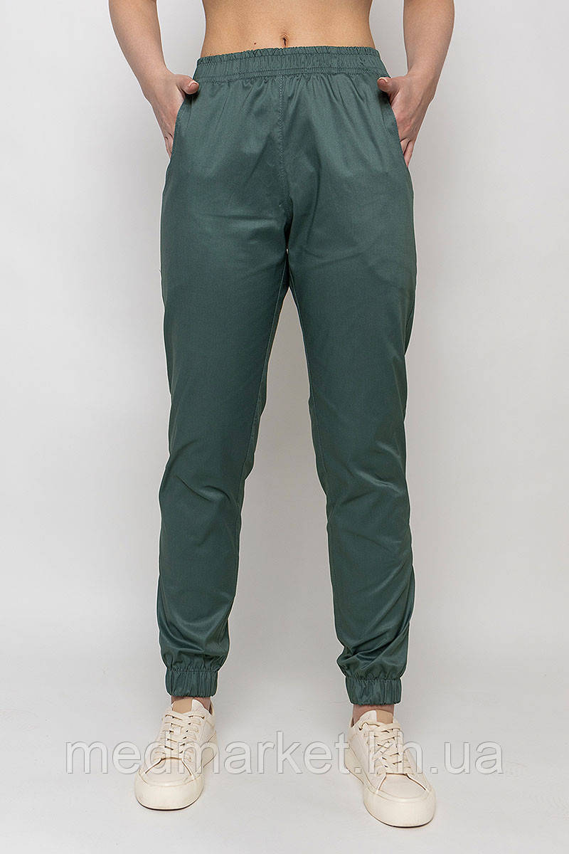 Штани стрейч джогери Афіна, медичні жіночі, вечірній ліс, фото 1