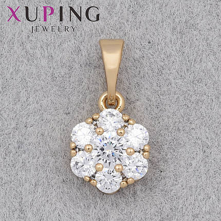 Кулон женский Xuping Jewelry медицинское золото цветочек с лапками с кристаллами размер изделия 10х10 мм, фото 1