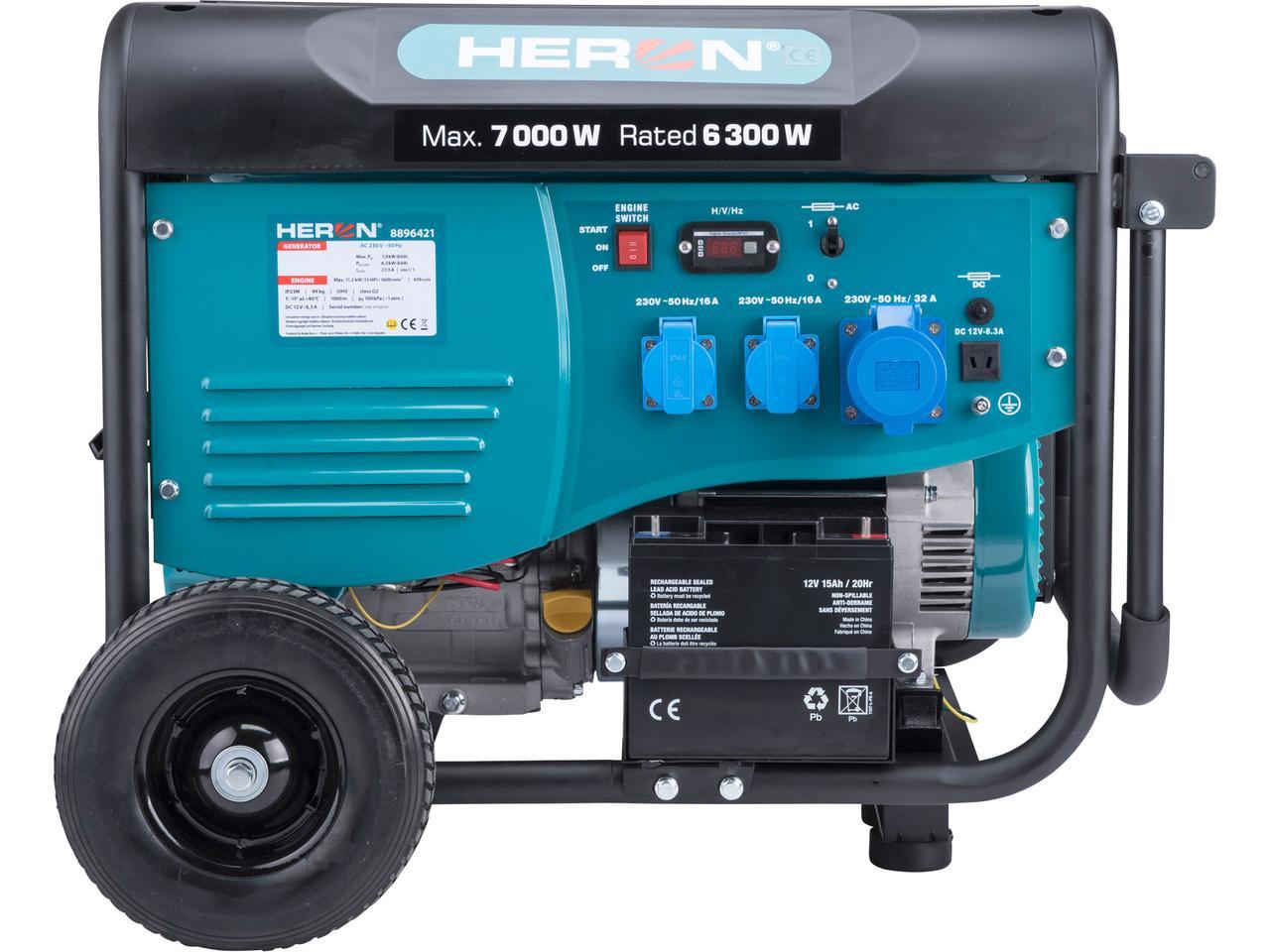 Бензиновий генератор Heron 8896421 6,8 кВ AVR стартер 1 фаза (Чехія)