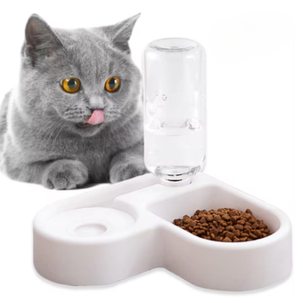 Подвійна миска на підставці з відділом корму Pet Love Bowl Автопоїлка та годівниця для котів та собак