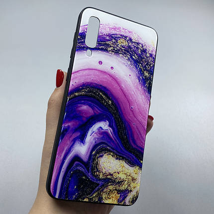 Чохол для Samsung Galaxy A50s мармуровий чохол на телефон самсунг а50с золотий U8K, фото 1
