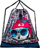 Комплект 3в1: Каркасний портфель +мішок +пенал для взуття DeLune до школи дівчаткам на 1-4 клас/ Рюкзак шкільний ранець із совою, фото 7