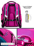 Каркасний рюкзак шкільний ранець SkyName в перший клас дівчаткам/ Ортопедичний портфель рожевий з совою для школи дітям, фото 6