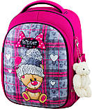 Комплект 3в1: каркасний портфель Winner +мішок +пенал дівчинці для школи на 1-2 клас Шкільний рожевий рюкзак ранець з ведмедиком, фото 2