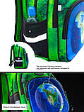 Портфель шкільний з ортопедичною спинкою хлопчику першокласнику SkyName зелений з планетою/ Хлопчачий рюкзак для школи 1-4 клас, фото 8