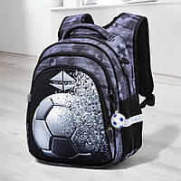 Шкільний ортопедичний рюкзак хлопчику першокласнику SkyName сірий з м'ячем/ Маленький хлопчачий портфель для школи 1-4 клас