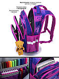 Міцний рюкзак шкільний дівчинці з ортопедичною спинкою SkyName і брелком - ведмедик/ Водонепроникний портфель для школи 1-4 клас, фото 6