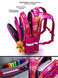 Шкільний ортопедичний водонепроникний рюкзак дівчинці SkyName рожевий з котиком/ Нейлоновий дівчачий портфель для школи 1-4 клас, фото 7