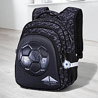 Шкільний ортопедичний рюкзак хлопчику першокласнику SkyName чорний з м'ячем/ Маленький хлопчачий портфель для школи 1-4 клас