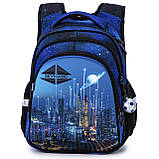 Шкільний ортопедичний рюкзак хлопчику першокласнику SkyName синій з планетою/ Маленький хлопчачий портфель для школи 1-4 клас, фото 2