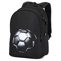 Якісний рюкзак шкільний SkyName Футбольний М'яч хлопчику на 3, 4, 5 клас/ Водонепроникний чорний хлопчачий портфель для школи