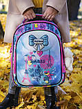 Рюкзак шкільний каркасний дівчаткам SkyName з ортопедичною спинкою/ Дівчачій різнокольоровий портфель "Париж" для школи 1-2 клас, фото 3