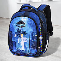 Шкільний каркасний ортопедичний рюкзак хлопчику першокласнику SkyName - космос/ Маленький синій портфель для школи 1-2 клас