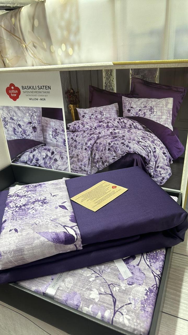 Постільна білизна сатинова євро розмір Cotton Box Willow Mor