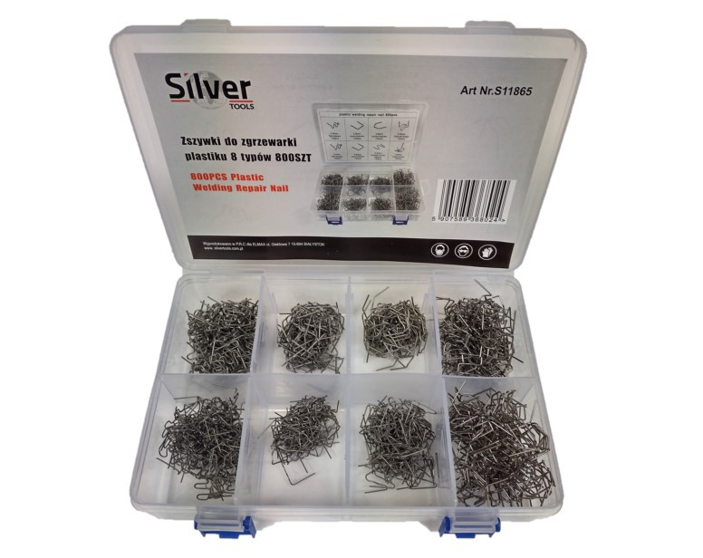 Скоби для зварювання пластику 800 шт - 8 видів Silver 11865