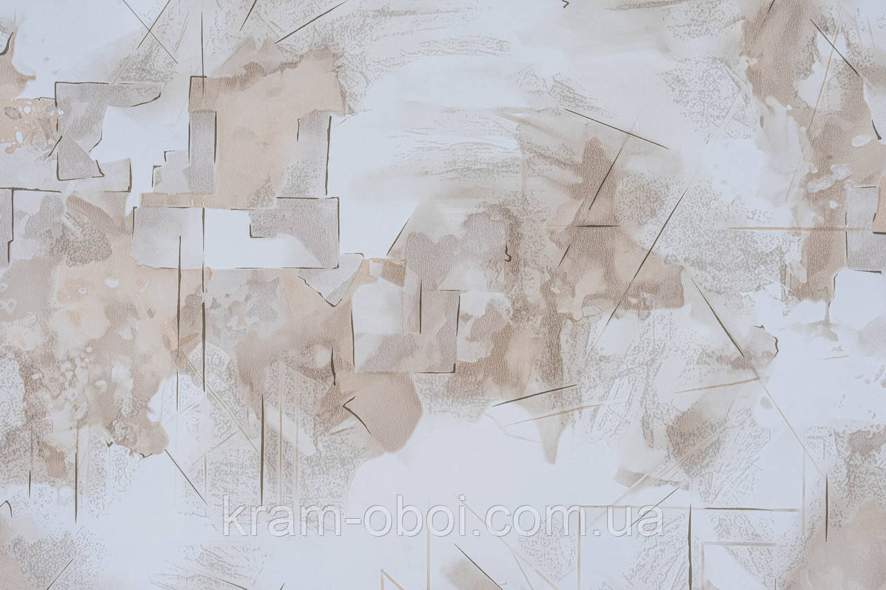 Слов'янські Шпалери вологостійкі КФТБ прості паперові миючі 10 м*0,53 9В255 Геометрія 5200-05, фото 1