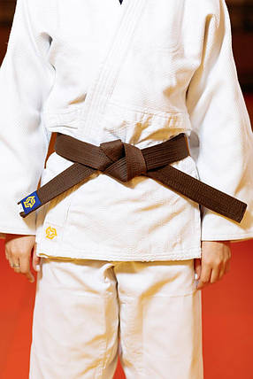 Пояс для кімоно дзюдо Judo Belt Kintayo Wazari Brown коричневий ширина 4,5 см 9 строк довжина 300 см зріст 190 см, фото 3