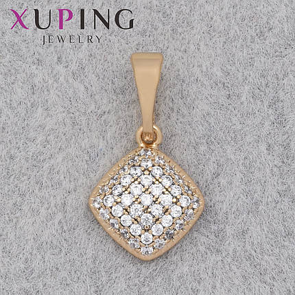 Кулон женский Xuping Jewelry медицинское золото с белыми хрустальными камушками размер изделия 10х10 мм, фото 1