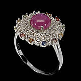 Кільце. Натуральний рубін, сапфір і топаз. Срібло 925., фото 2