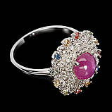 Кільце. Натуральний рубін, сапфір і топаз. Срібло 925., фото 3