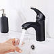 Змішувач для ванної кімнати VIOFOTT Black Bathroom Tap Чорний кран для умивальника + 2 шланги G3/8 - фото 4 - id-p2291673025