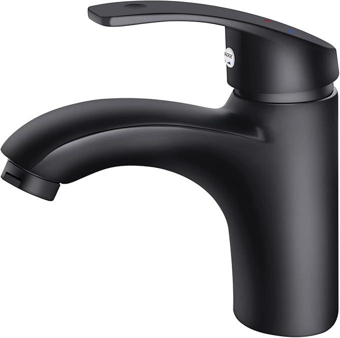 Змішувач для ванної кімнати VIOFOTT Black Bathroom Tap Чорний кран для умивальника + 2 шланги G3/8 - фото 1 - id-p2291673025