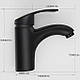 Змішувач для ванної кімнати VIOFOTT Black Bathroom Tap Чорний кран для умивальника + 2 шланги G3/8 - фото 5 - id-p2291673025