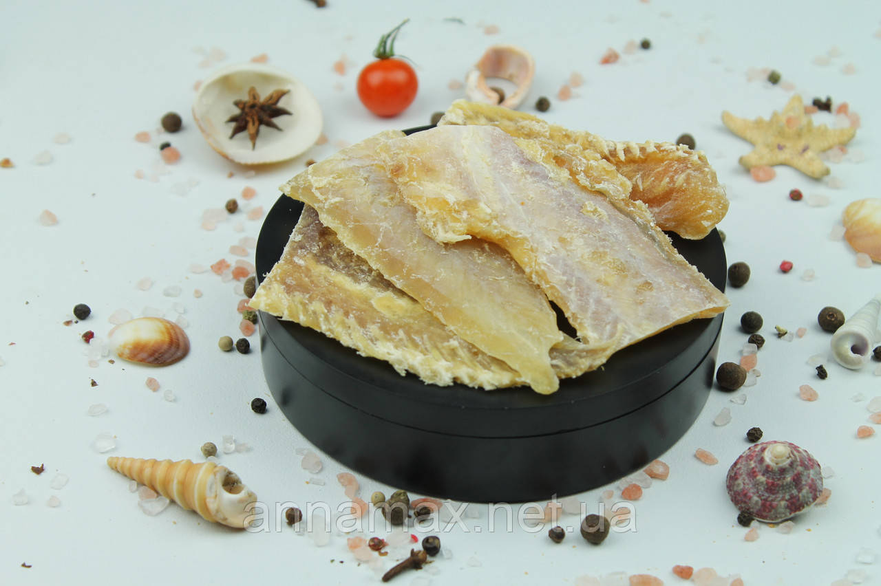 Морська риба солоно-сушена Тріска філе спинки вагова 300 грам виробник Теплі моря, фото 1