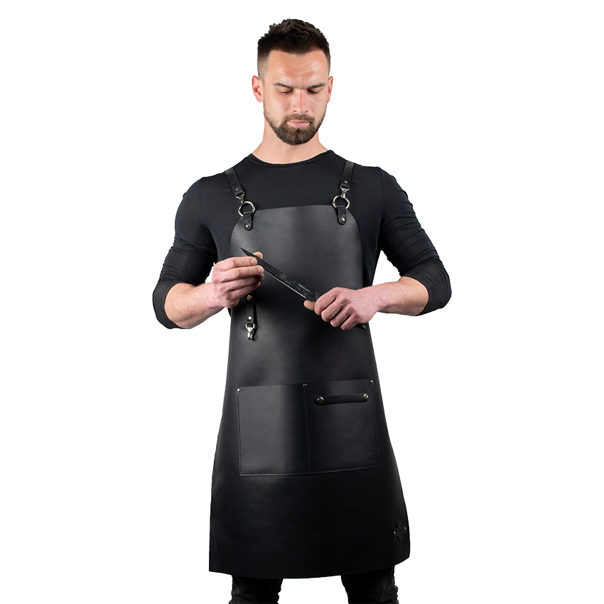 Шкіряний фартух чорний, фото 1