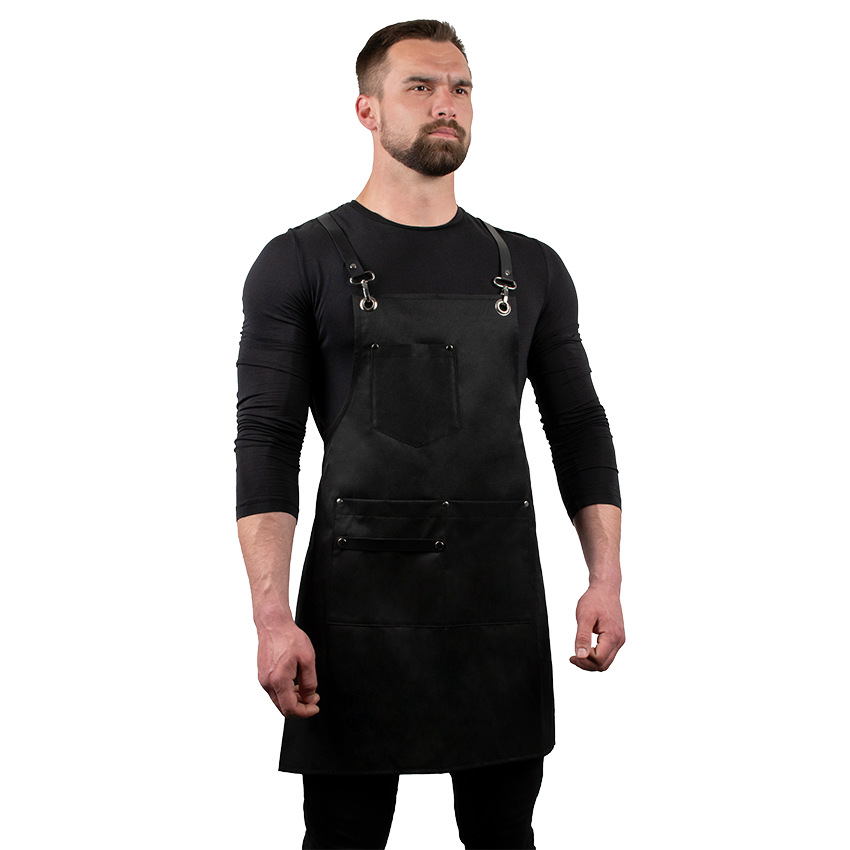 Кухарський фартух із тканини чорний