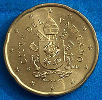 Монета Ватикана 20 євроцентів 2018 р.