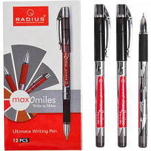 Ручка "Max - O - Miles" RADIUS принт 12 штук, чорна MZOPT