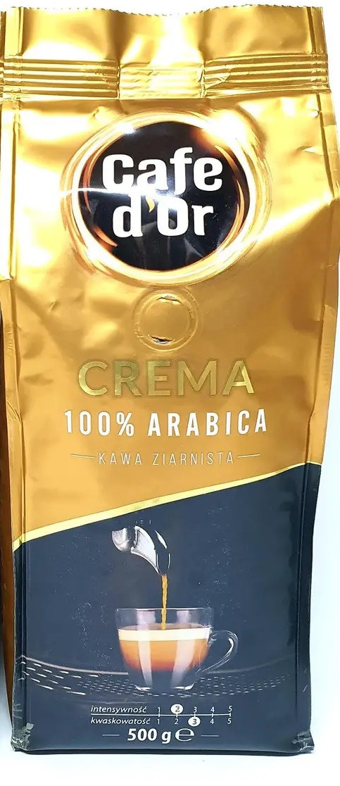 Кава в зернах Cafe d'Or Crema 100% арабіка 500 грамів