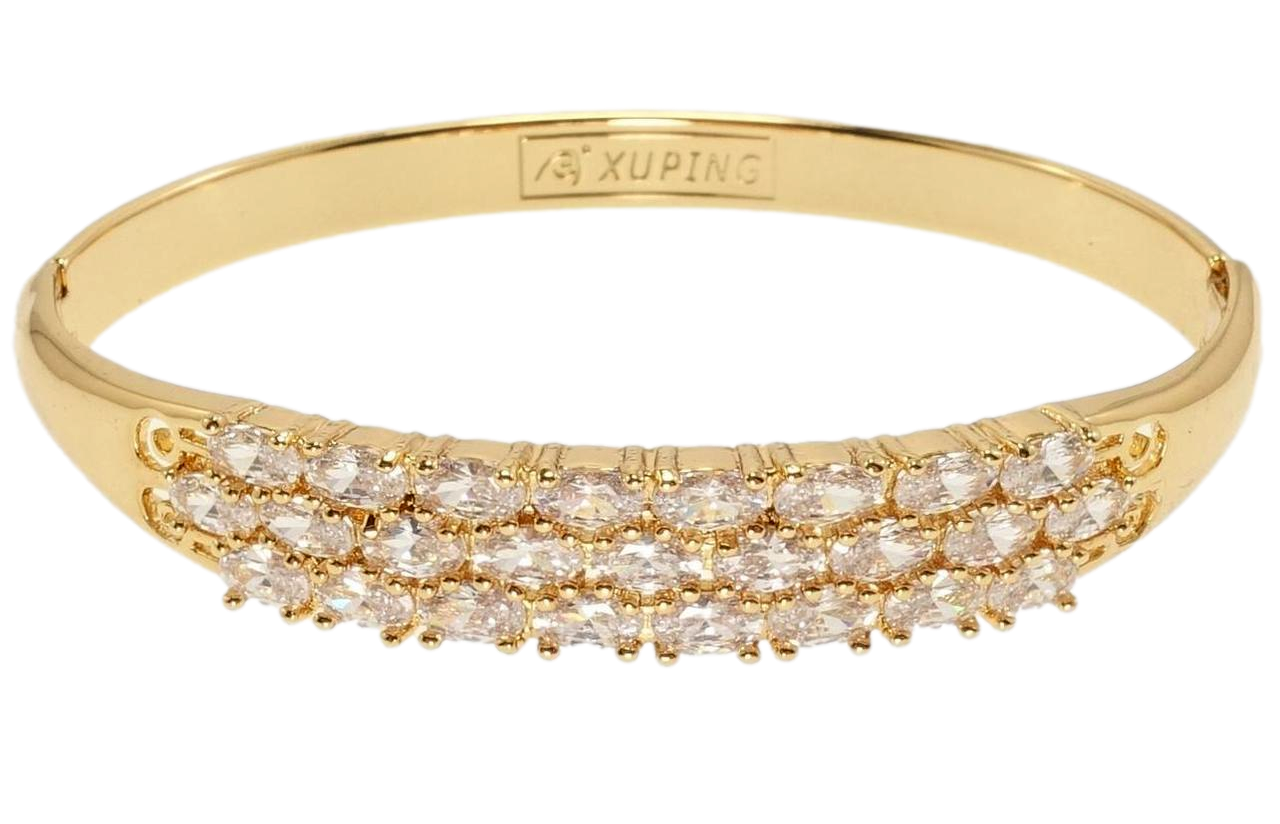 Браслет Xuping Позолота 18K "Кристальна чарівність" ø 6см