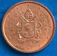 Монета Ватикана 2 євроценти 2018 р.