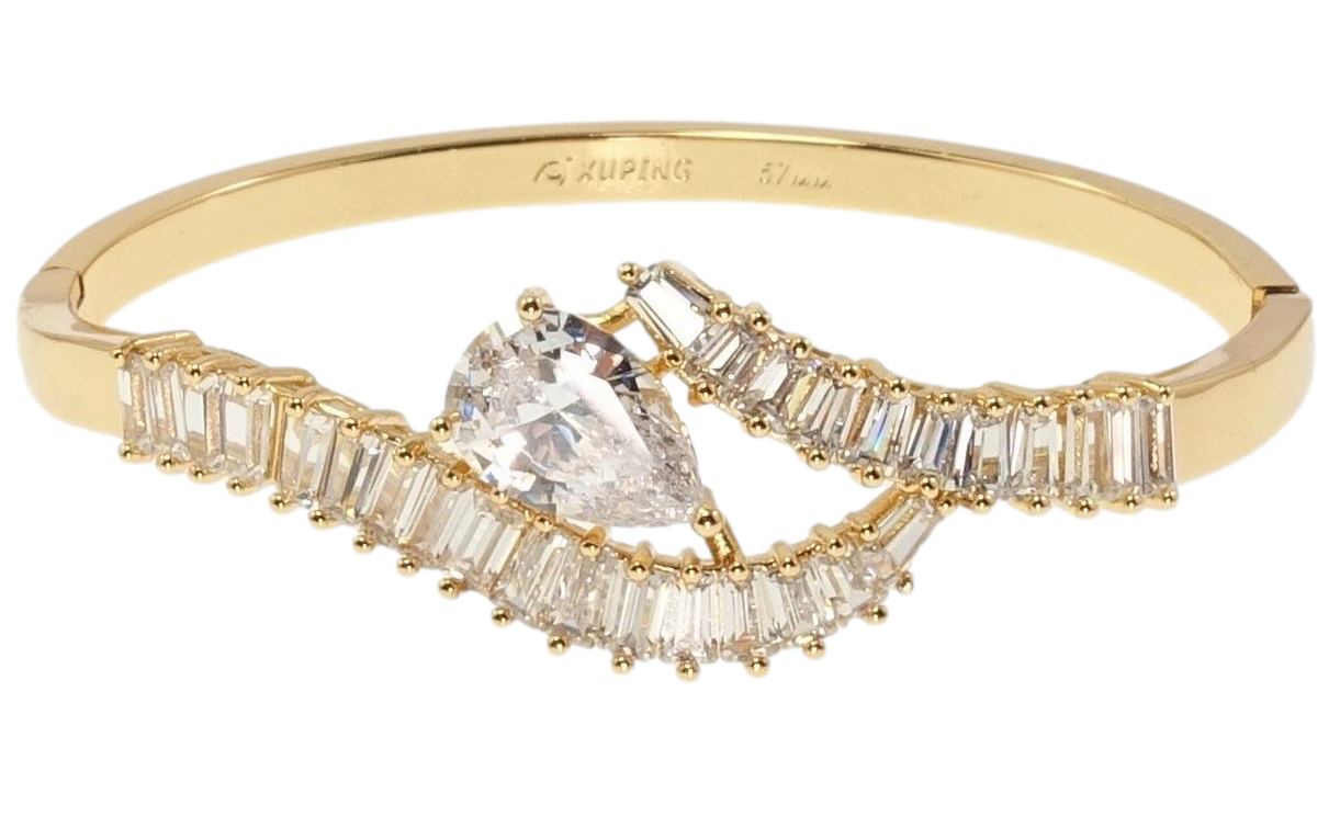Браслет Xuping Позолота 18K "Кристальні обійми" ø 6см