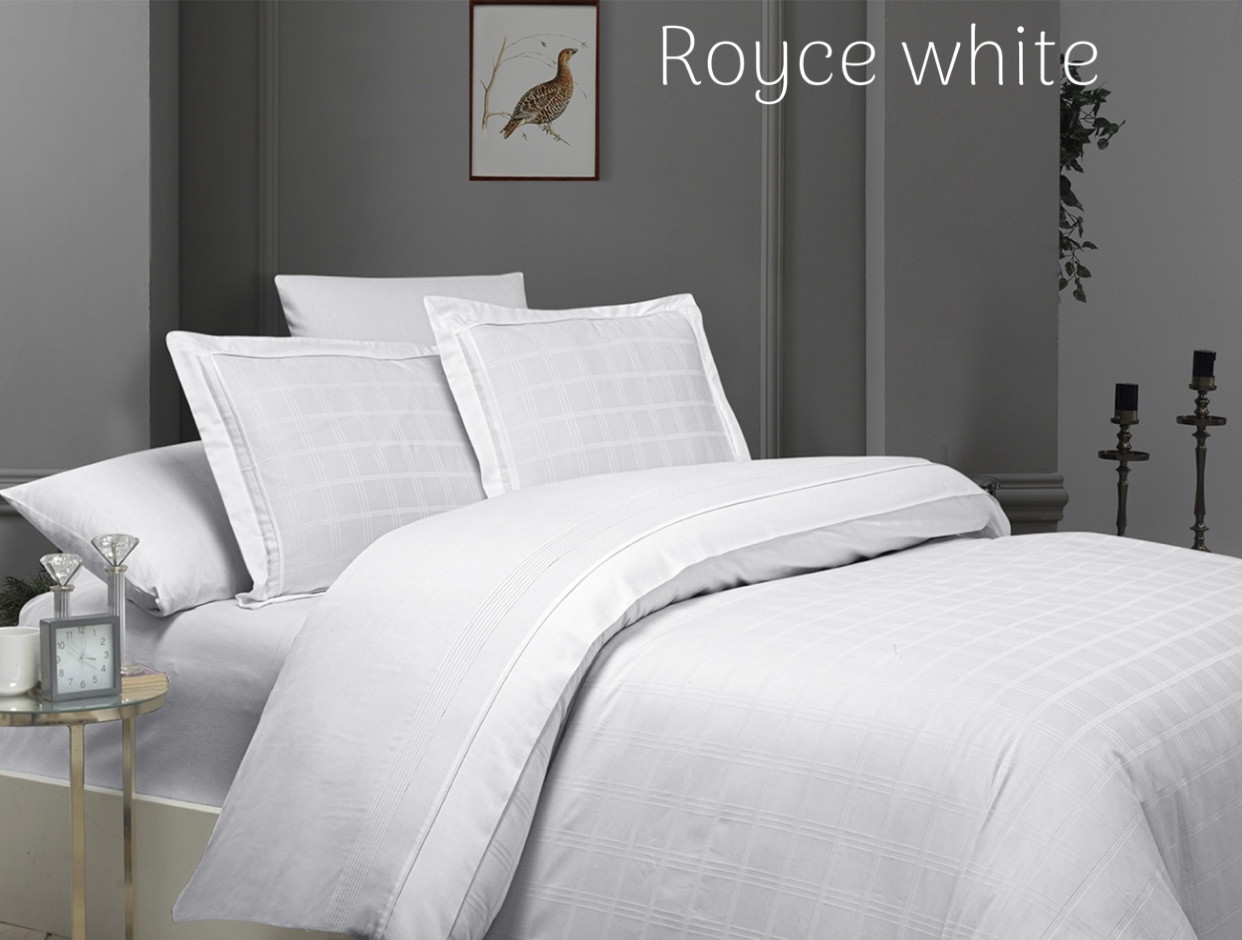Постільна білизна сатин Delux євро розмір First Choice Royce white