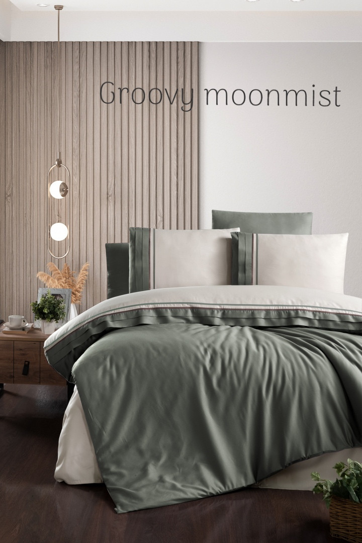 Постільна білизна сатин Delux євро розмір First Choice Groovy moonmist