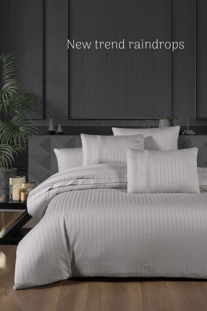Постільна білизна сатин Delux євро розмір First Choice New trend raindrops, фото 1