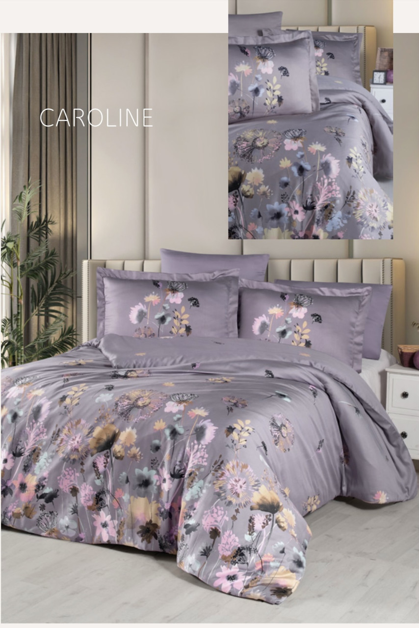 Постільна білизна сатин люкс Issi Home Caroline євро розмір, фото 1