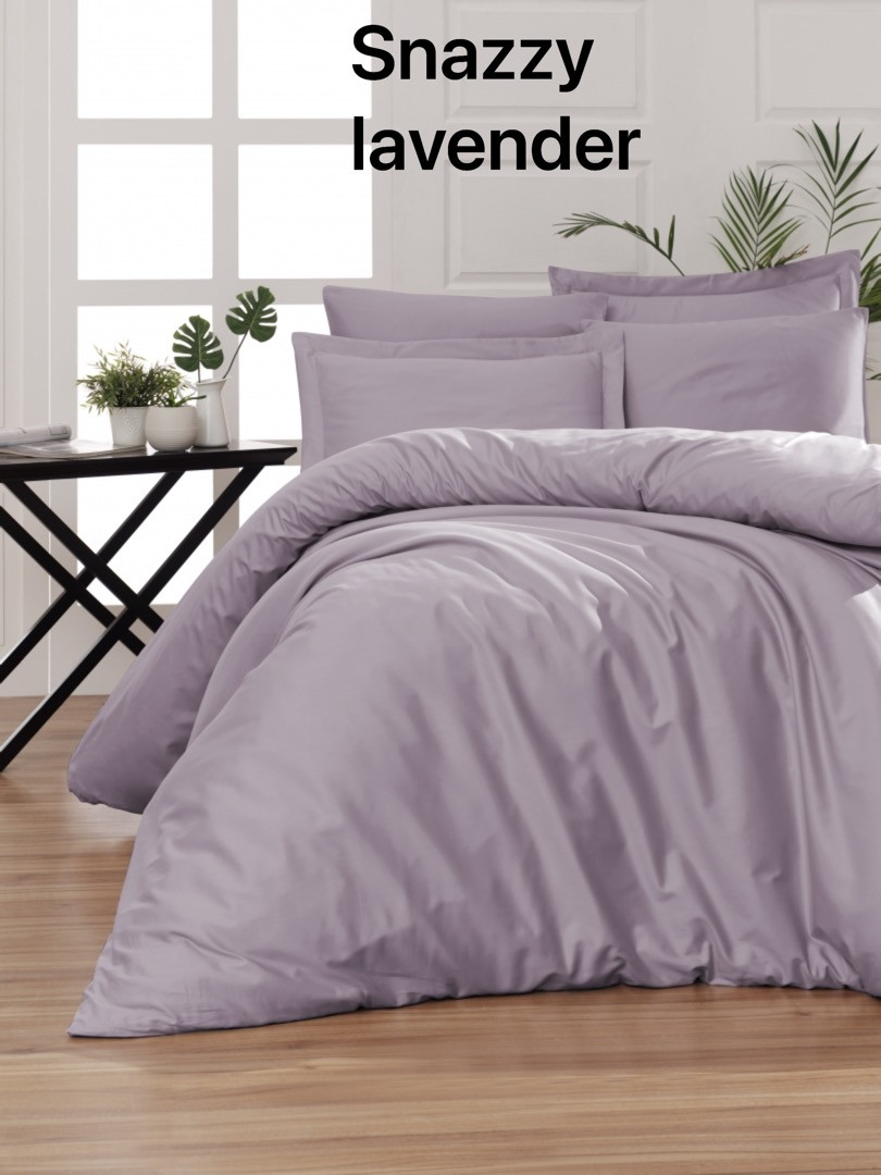 Постільна білизна сатин люкс Issi Home Snazzy lavender євро розмір