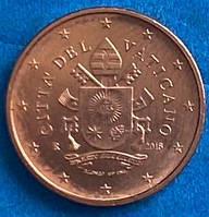 Монета Ватикана 1 євроцент 2018 р.